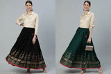 Dark blue embroidered lehenga skirt, long, traditional Indian bridal wear