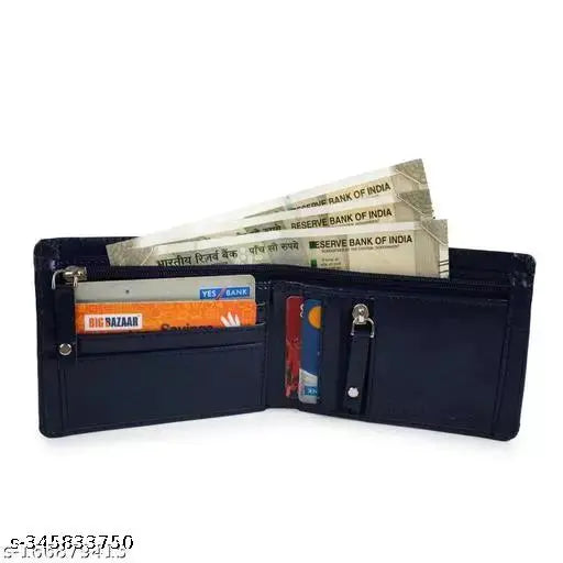 Brown faux leather men's wallet, Sisa New Stylish double zip pocket design, ideal for carrying two currencies and cards