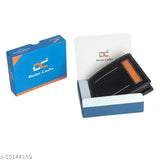 Solid Pu Leather Wallet for Men - Dezire Crafts, 2 compartments, 3 card slots, chic & sophisticated design, gift boxed