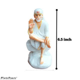 6-inch Italian Marble Saibaba Murti for home/office decor, vibrant colors, perfect gifting option
