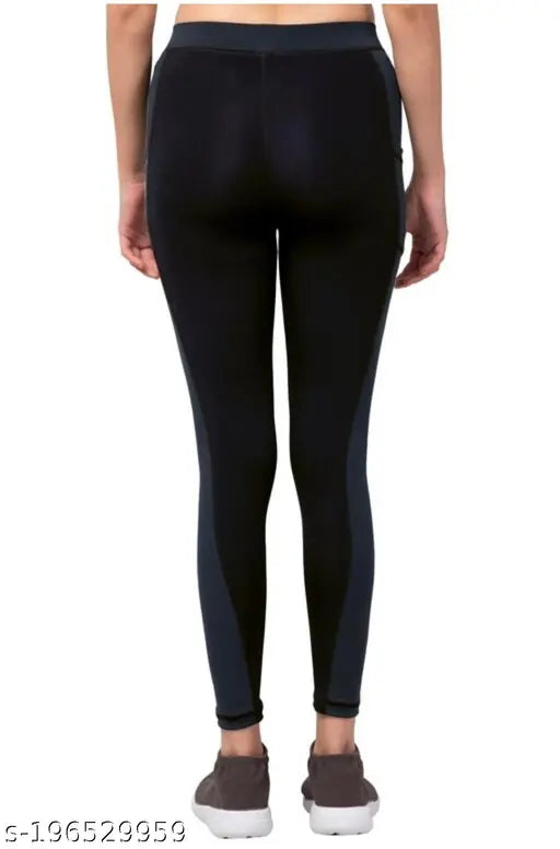 Peach polyester spandex Earth Joy SuperStylish jeggings for women's workout and gym activities, elastic waist with one side pocket