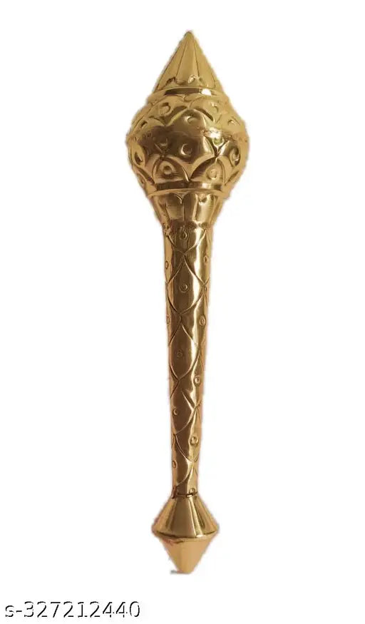 Brass Hanumanji mace, size 23cm - Indian religious idol accessory