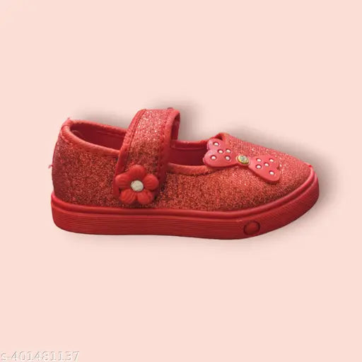 Red synthetic bellies by LifeO, open-back net, rubber sole for girls' playtime fun