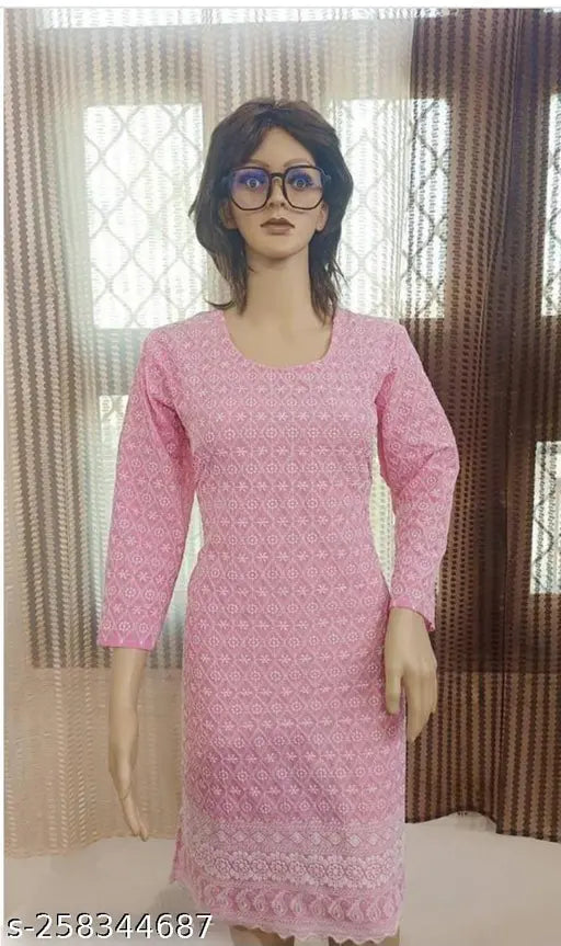 Chambray net free size women's chiken kurti, Indian traditional fashion attire
