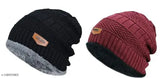 Attractive canvas beanie pack (2), PinKit men caps in one size, Made in India