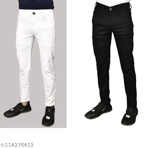 Men's solid denim jeans pack of 2, Indian-made quality denim wear for casual style