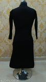 Black long sleeved woven kurti