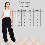Women's black and lavender woolen fleece joggers for winter