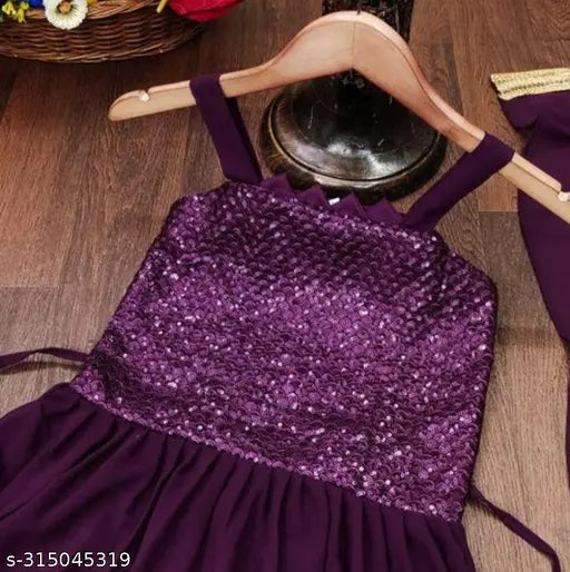 Soft silk embellished A-line kurta sharara with dupatta for kids, 2-14 years, Indian traditional clothing