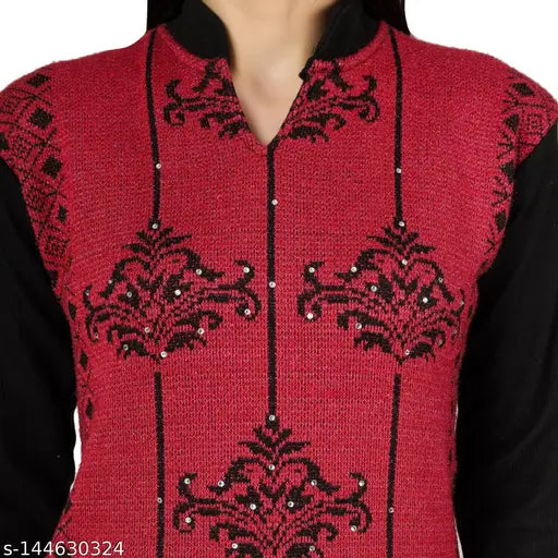 Woolen kurta, traditional embroidered design, colorful, perfect for winter
