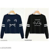 Denim Art Fashions women's printed full sleeve cotton t-shirt (pack of 2) - Indian summer casual wear