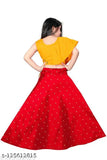 Embroidered cotton-blend Lehenga Choli for girls, Indian ethnic wear with acrylic dupatta, sleeveless, embellished design