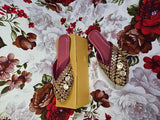 Maroon embellished synthetic mojari ballerinas - Indian ethnic footwear for women and ladies (Slip-on)