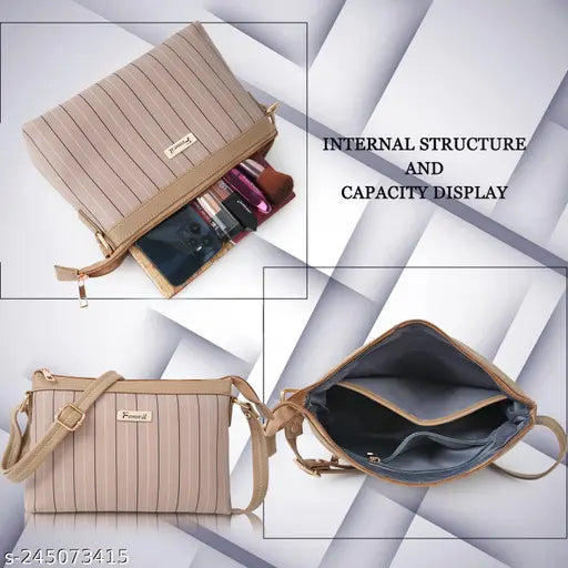 Brown crossbody tote with multiple pockets and compartments, suitable for everyday use and organization