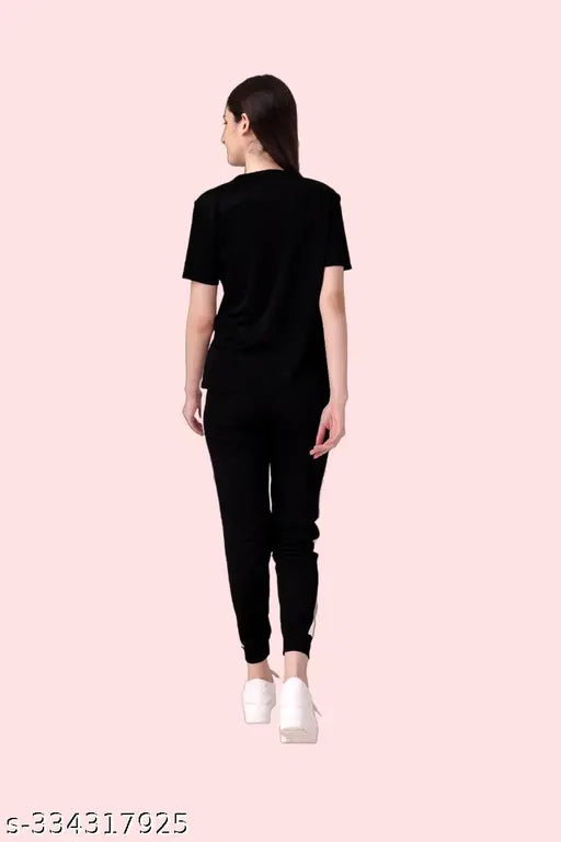 Striped cotton blend activewear tracksuit, women's summer gym wear with matching printed leggings, origin India