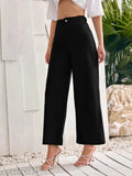 Cotton blend solid women's regular fit trousers, available in sizes 26, 28, 30, 32, 34, and 36 inches waist and length. Made in India