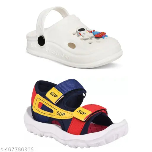 New Combo Pack Of 2 = Space White Clogs + Sandal Supr