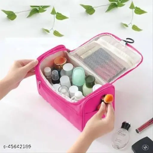Solid pu, elegant fancy women's pouch potli (17cm H x 25cm L x 13cm W), multi-functional cosmetic organizer for travel or gym