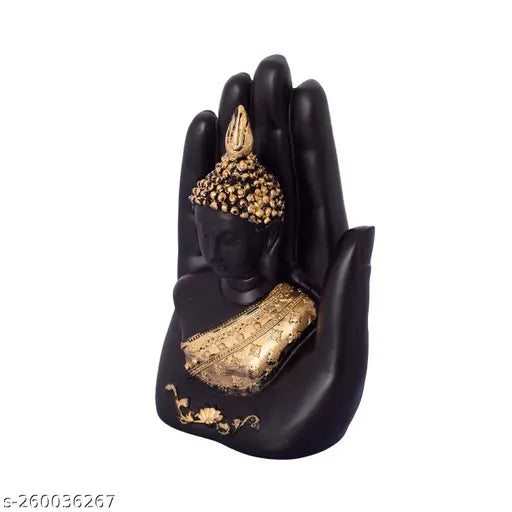 Handcrafted poly resin Palm Buddha showpiece for home decor, Vastu-compliant Sai collection