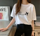 Stylish 100 cotton printed t-shirt, round neck half sleeve for women, Indian origin