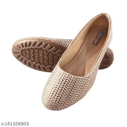 Synthetic leather women's belly, solid ballerina flats in India-6, Ind-7 sizes, slip-on style for fashion accessories