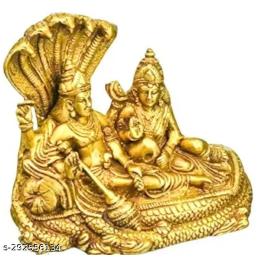 Metal Laxmi Narayana Ji God Idol, symbolizing compassion, wealth, and blessings for spiritual prosperity, handcrafted in India
