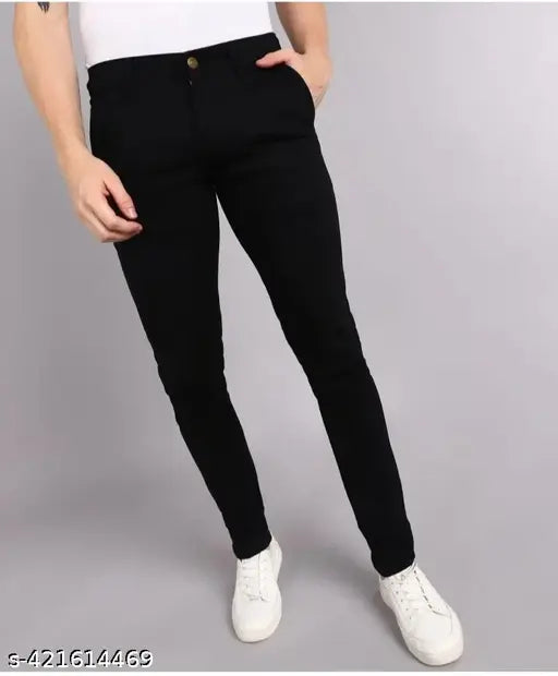 Akode men's black denim jeans, slim fit, India-made, size 28, 30, or 32