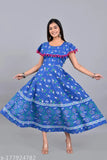 Women's Jaipuri cotton printed kurti, vibrant print on free size (44 in bust, 49 in length), short sleeves, round neck, pom pom trim, hand-stitched from India