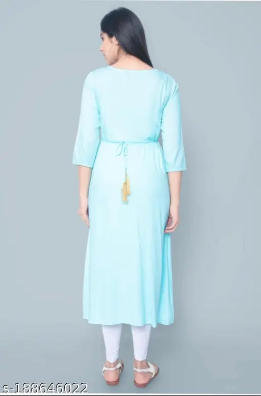 Aishani blue cotton unstitched kameez kurta woman's dress