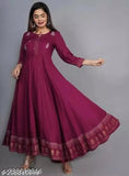 Wine border long traditional Indian kurta with matching dupatta