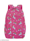 Frantic Polyester 26 L School Backpack With Pencil School Bag Class 1 to 8 Daypack(RR_Pink_Flying_Unicorn_2024_A)