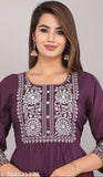 Rayon Anarkali kurti for girls and women, three-quarter sleeves, solid or dyed/washed pattern. Ideal for casual events. Lightweight, comfortable fit