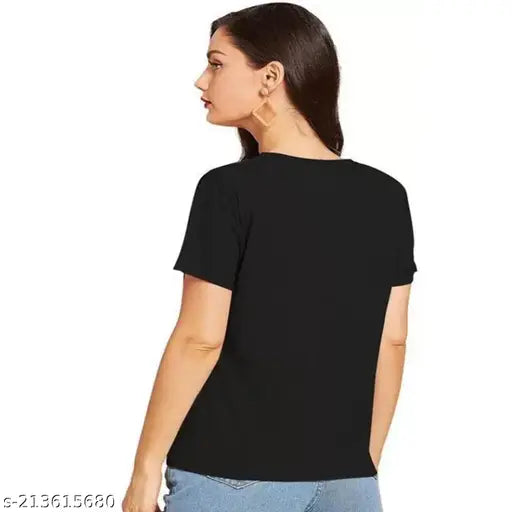 Women's casual cotton blend t-shirt combo in short sleeves and round neck. Perfect for summer/winter daily wear, available in sizes S to XL