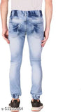 Blue stretchable slim fit jogger for man