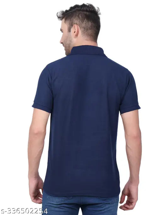 Multicolor polycotton SAIKSA men's polo half sleeve T-shirt pack of 2, featuring navy blue & maroon options in sizes S-XXL. High-quality formalwear for any occasion