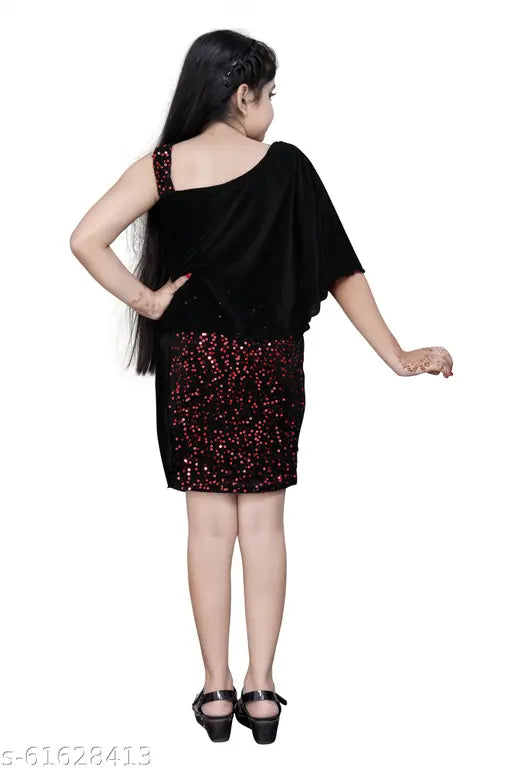 Boys frock - Black dress with long sleeves, single shoulder strap