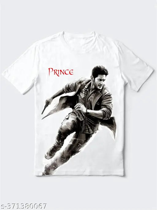 Mahesh Babu printed polyester t-shirt in short sleeves - Indian movie merchandise, Guntur Kaaram design on front