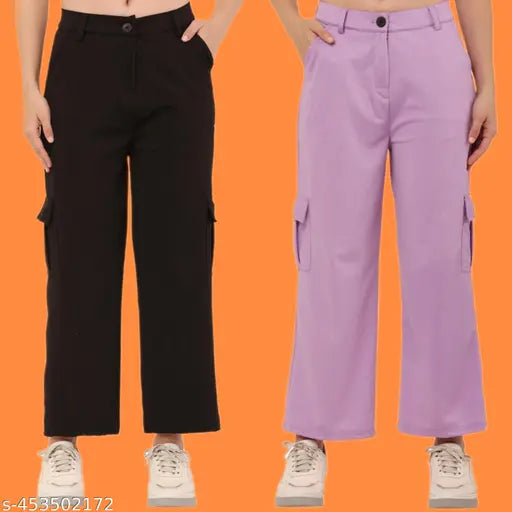 Cotton Lycra cargo pants combo for women, SATVIKK trendy and comfortable style