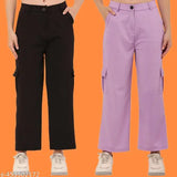 Cotton Lycra cargo pants combo for women, SATVIKK trendy and comfortable style