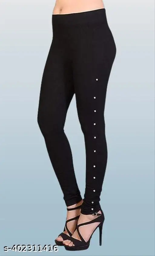White stone linen leggings, self-design net pattern, contemporary Indian fashion wear