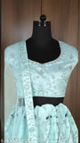 Sky Blue embellished lehenga choli set for weddings and parties, high-quality net fabric with 2.5m dupatta