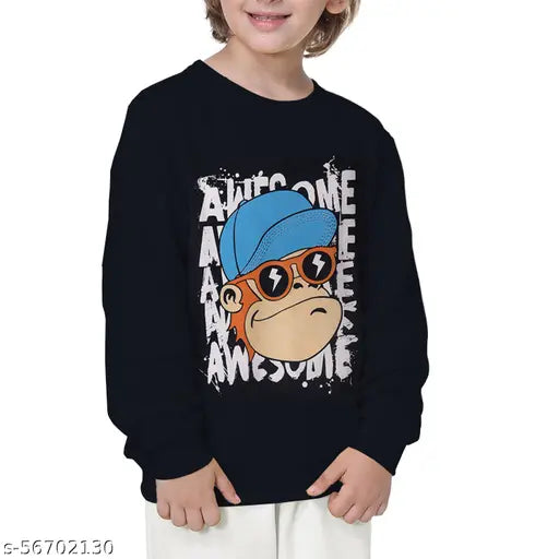 Boy's Cotton Blend Sweatshirt Winter Wear Sweater For Kids Boys, Boys Printed Sweat shirt