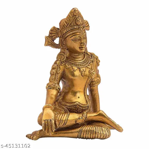 Handcrafted 7-inch brass statue of Lord Indra for Vastu, enhancing organization and attracting new contacts. Made in India