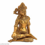 Handcrafted 7-inch brass statue of Lord Indra for Vastu, enhancing organization and attracting new contacts. Made in India