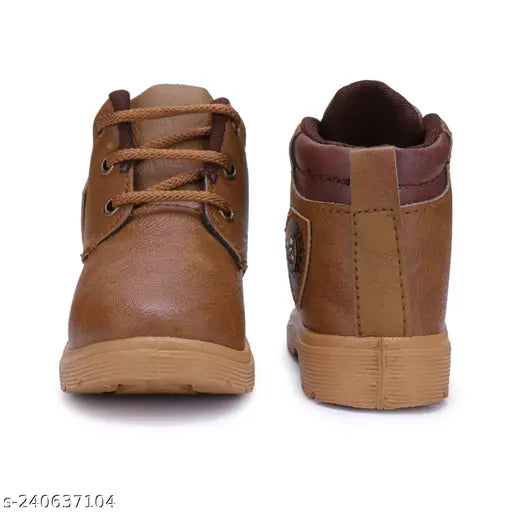 Light brown casual sneakers with high quality soles, suitable for running, outdoor walking, gym training, and daily wear for kids