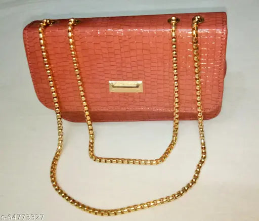 Red Neomio trendy sling bag, gold chain strap
