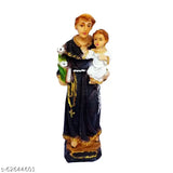 Multicolor polystone Catholic St. Antony figurine, perfect for home decor and housewarming gifts (15cm x 5cm x 4cm)