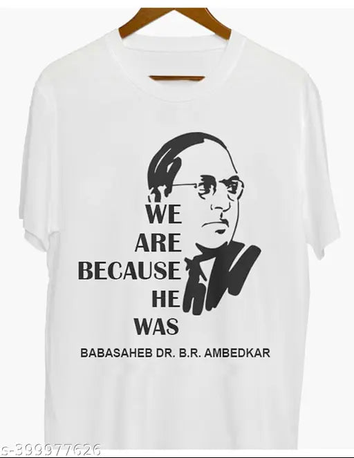 Bhimrao Ambedkar printed white polyester t-shirt for men and boys under 99-199, India