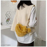 Pink plush heart crossbody bag