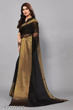 Black chiffon saree with pallu